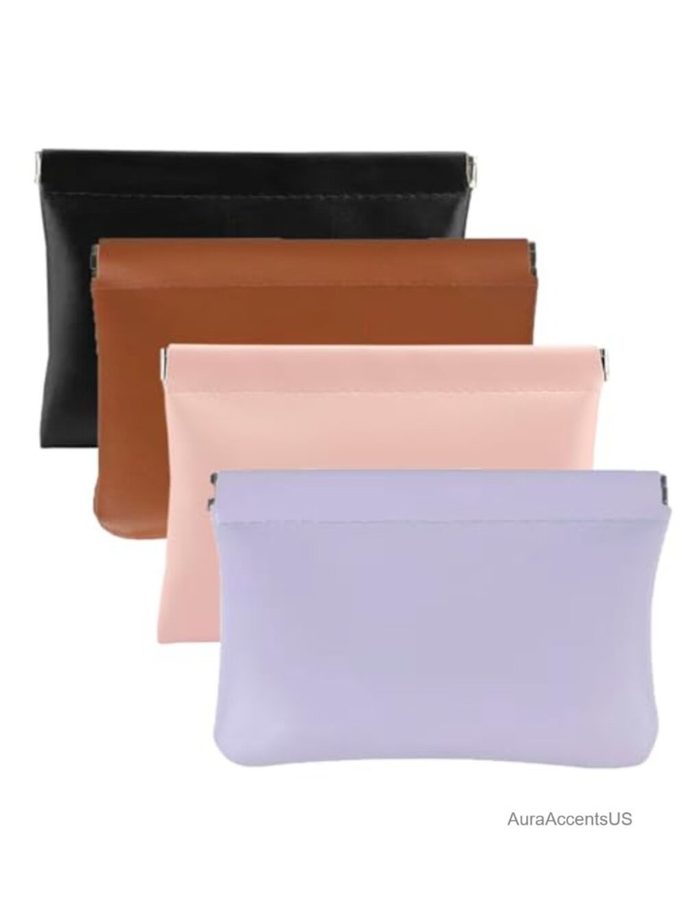 4 Pcs Small Makeup Bag for Purse, Leather Cosmetic Organizer, Travel Storage